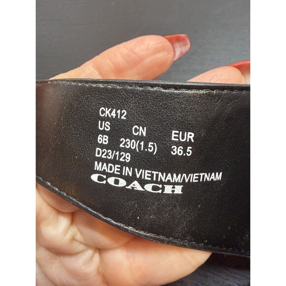 COACH Allanah Sandal Black Gold Buckles Women’s Sz 6B CK412 - Picture 11 of 12